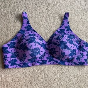 Knix Floral Print Women's Bra - Purple and Blue